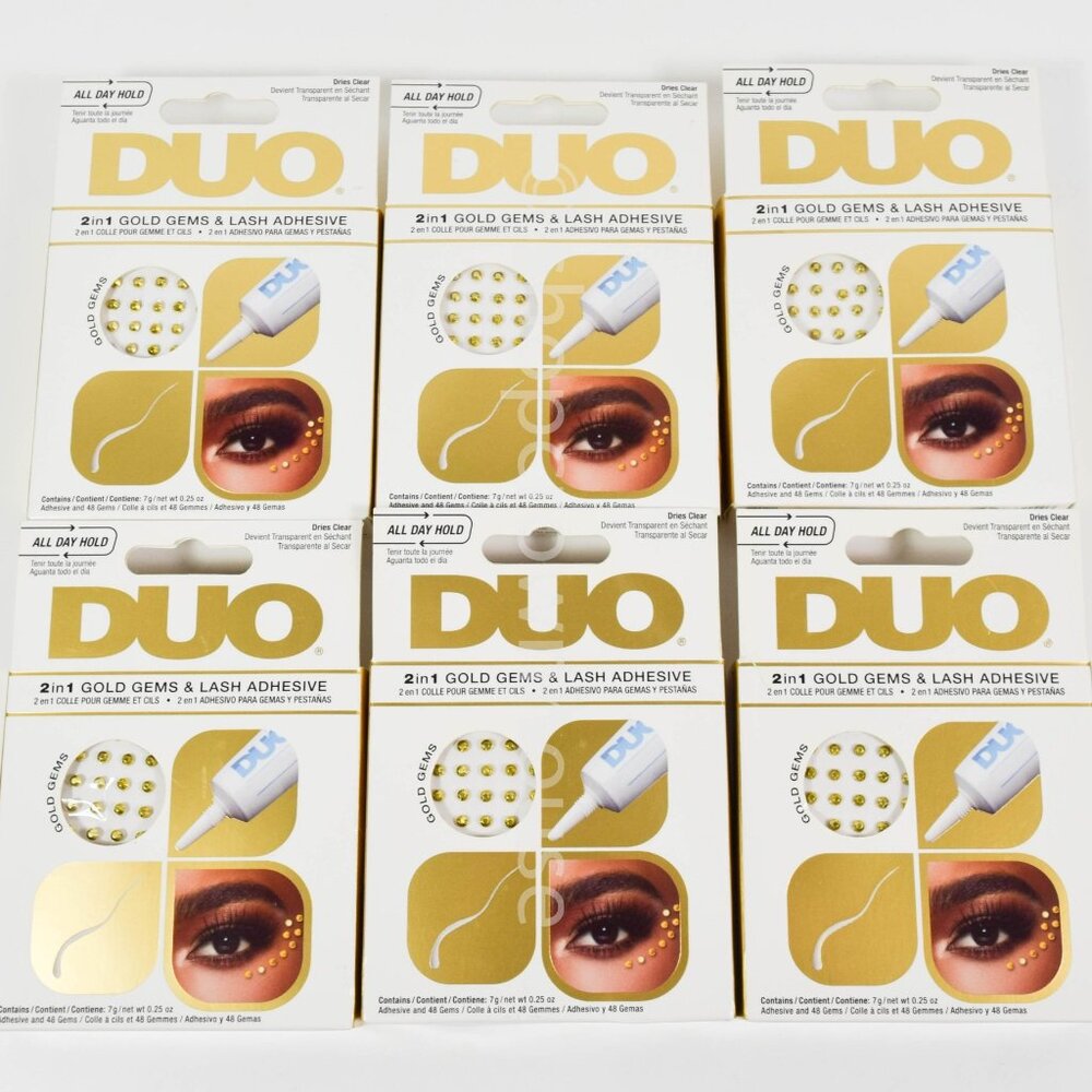 6 - Duo 2 In 1 Gold Gems & Lash Adhesive Kit #55154 Fantasy Cosplay